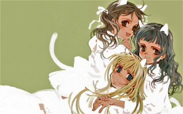 обоя аниме, little witch academia, девочки, ушки