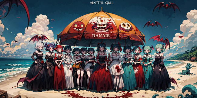 Обои картинки фото аниме, ангелы,  демоны, нейросети, графика, нейроарт, ai, art, нейронные, сети, рисунки, нейро, искусство