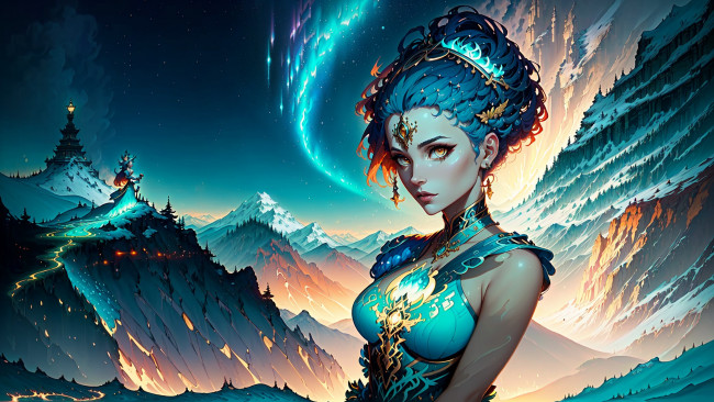 Обои картинки фото аниме, пейзажи,  природа, нейросети, графика, нейроарт, ai, art, нейронные, сети, рисунки, нейро, искусство