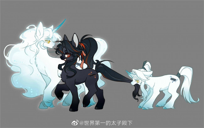 Обои картинки фото аниме, mo dao zu shi, вэй, усянь, лань, ванцзи, сычжуй, пони