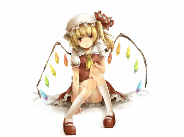 Обои картинки фото аниме, touhou, фландр, скарлет