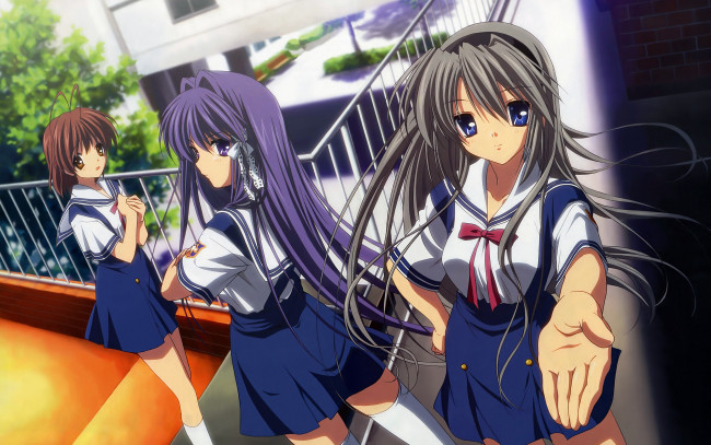Обои картинки фото аниме, clannad, девушки