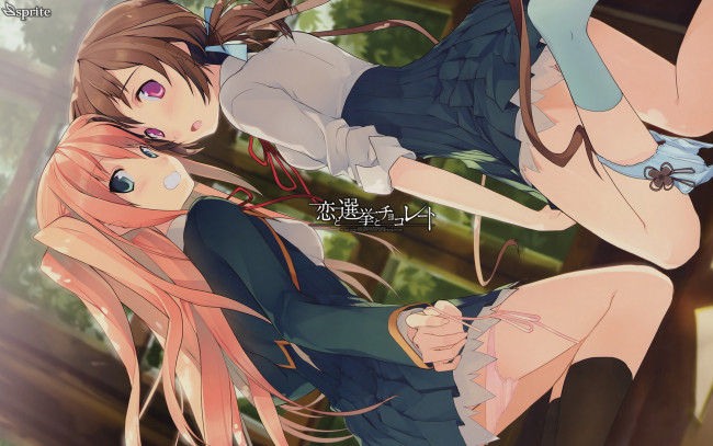 Обои картинки фото аниме, love, election, chocolate, девушки