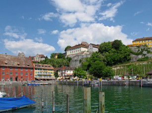 Картинка германия меерсбург города улицы площади набережные дома река