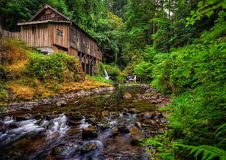 Картинка cedar creek grist mill woodland washington природа реки озера вудленд штат вашингтон река мельница лес