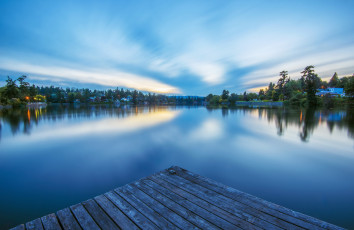 Картинка природа реки озера простор лес помост озеро