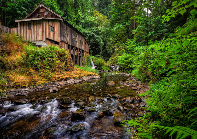 Обои картинки фото cedar, creek, grist, mill, woodland, washington, природа, реки, озера, вудленд, штат, вашингтон, река, мельница, лес
