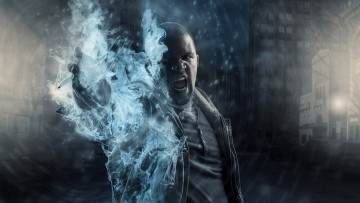 Картинка фэнтези фотоарт парень пламя