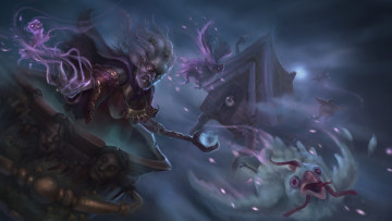 Картинка фэнтези нежить избушка колдовство ступа баба-Яга baba yaga