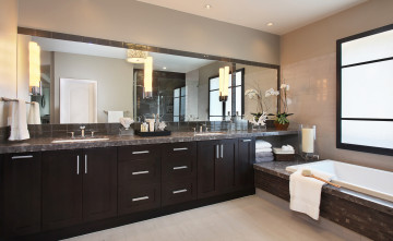 обоя интерьер, ванная и туалетная комнаты, стиль, цветы, дизайн, ванная