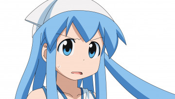 Картинка аниме shinryaku +ika+musume девушка взгляд фон