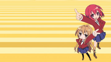 Картинка аниме toradora взгляд фон девушка