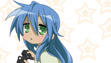 Картинка аниме lucky+star девушка взгляд фон