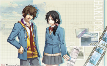 Картинка аниме hakuouki парень фон взгляд девушка