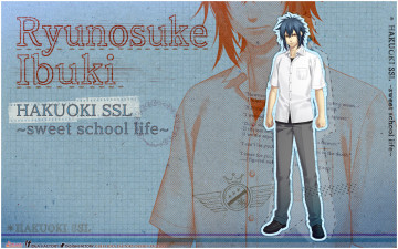 Картинка аниме hakuouki парень взгляд фон