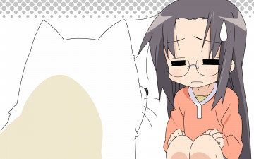 Картинка аниме lucky+star девушка взгляд фон