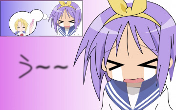 Картинка аниме lucky+star фон взгляд девушка