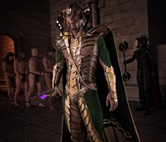 Обои картинки фото 3д графика, фантазия , fantasy, мужчина, фон, грудь, девушки, взгляд