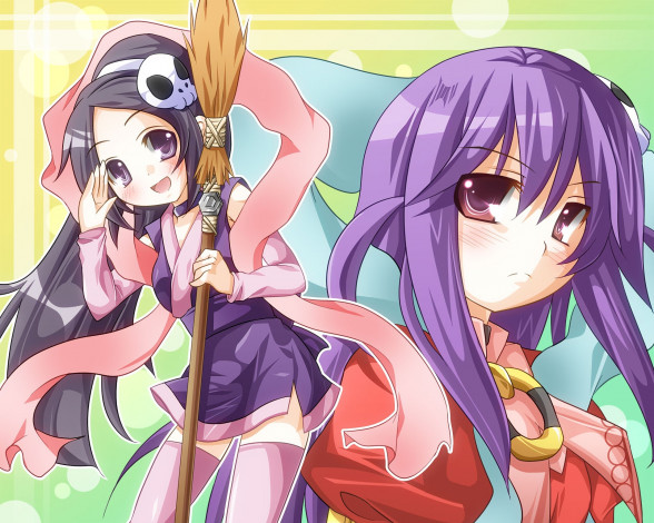 Обои картинки фото kami nomi zo shiru sekai, аниме, взгляд, девушки, фон