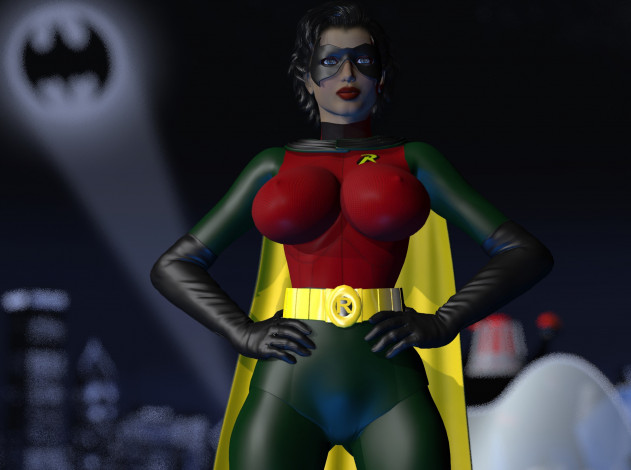 Обои картинки фото 3д графика, фантазия , fantasy, взгляд, девушка, супермен, фон