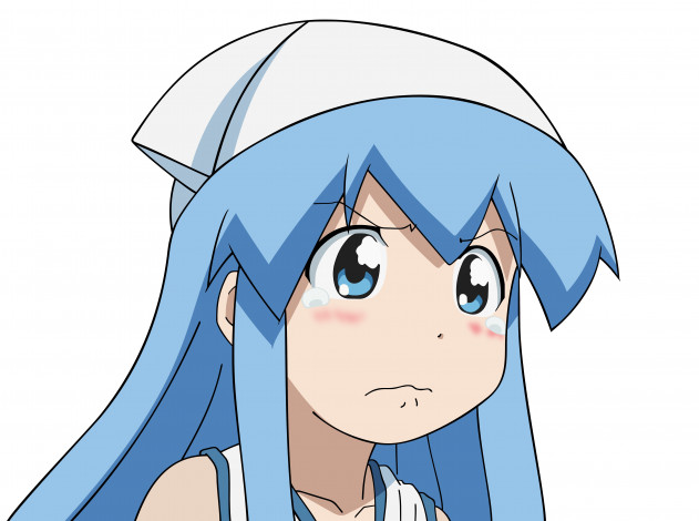Обои картинки фото аниме, shinryaku,  ika musume, девушка, взгляд, фон