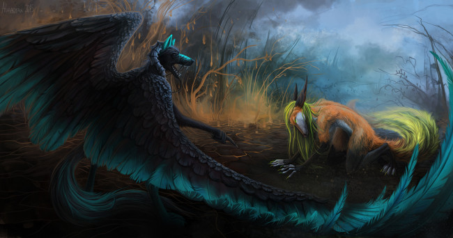 Обои картинки фото фэнтези, существа, иной, крылья, мир