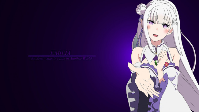 Обои картинки фото аниме, re,  zero kara hajimeru isekai seikatsu, фон, взгляд, девушка