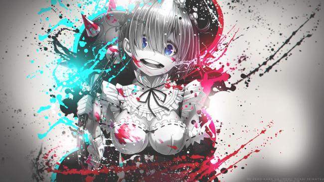 Обои картинки фото аниме, re,  zero kara hajimeru isekai seikatsu, фон, взгляд, девушка