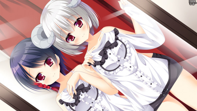 Обои картинки фото аниме, животные,  существа, девочки