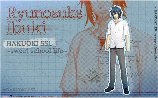 Обои картинки фото аниме, hakuouki, парень, взгляд, фон