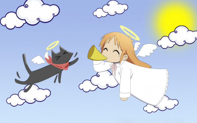 Обои картинки фото аниме, monster musume no iru nichijou, девушка, взгляд, фон, кошка