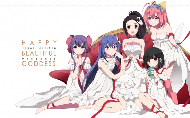 Обои картинки фото kami nomi zo shiru sekai, аниме, фон, взгляд, девушки