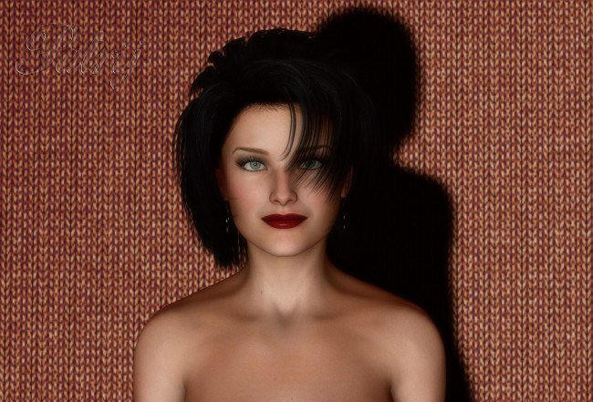 Обои картинки фото 3д графика, люди , people, взгляд, девушка, фон