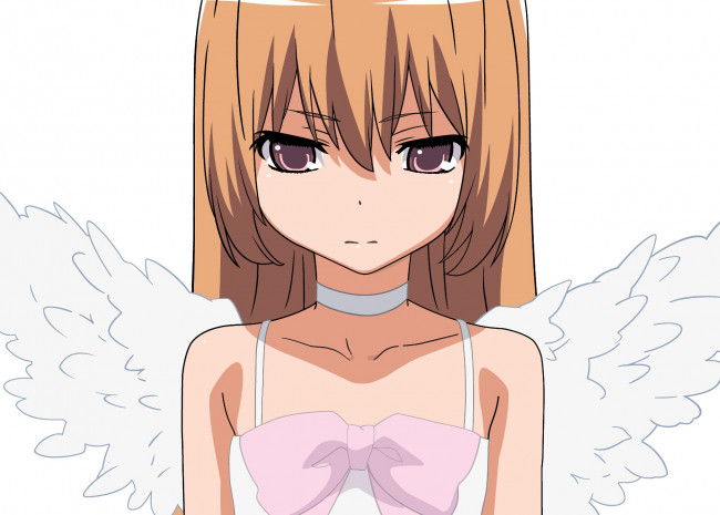 Обои картинки фото аниме, toradora, фон, взгляд, девушка