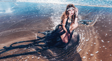 Картинка девушки -unsort+ азиатки девушка море берег