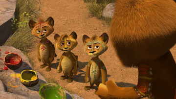 обоя мультфильмы, madagascar,  escape 2 africa, маскировка, краска, львенок