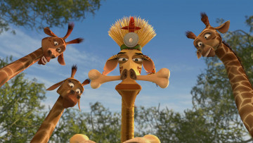 обоя мультфильмы, madagascar,  escape 2 africa, раскраска, кость, четыре, жираф