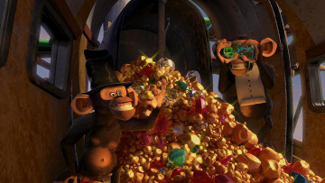 Картинка мультфильмы madagascar +escape+2+africa золото драгоценности шляпа двое обезьяна