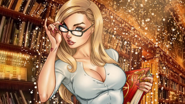 Картинка рисованное комиксы библиотека книга девушка zenescope гримм сказки