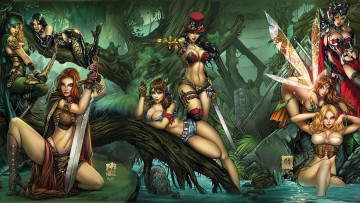 Картинка рисованное комиксы zenescope гримм сказки феи девушки