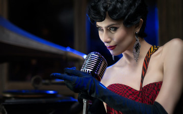 Картинка музыка -+другое девушка микрофон украшение