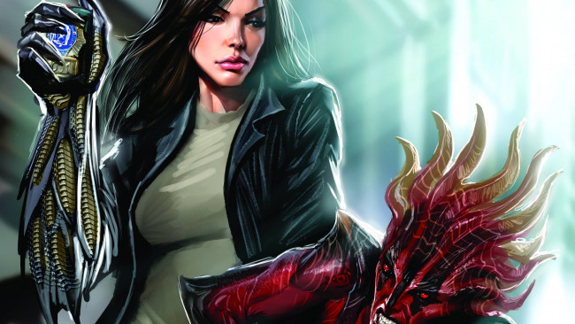 Обои картинки фото рисованное, комиксы, арт, девушка, witchblade