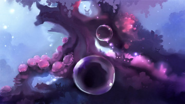 Картинка фэнтези существа пузыри дерево медузы