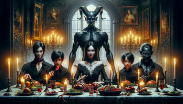 Картинка 3д+графика ужас+ horror демон люди