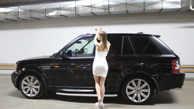 Обои картинки фото автомобили, -авто с девушками, land, rover, range