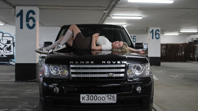 Обои картинки фото автомобили, -авто с девушками, land, rover, range