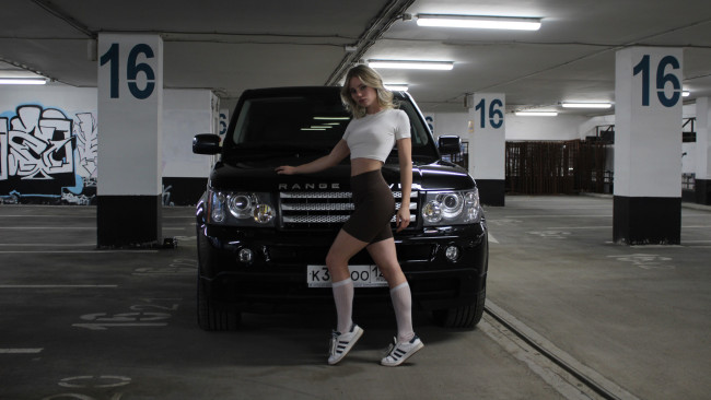 Обои картинки фото автомобили, -авто с девушками, land, rover, range