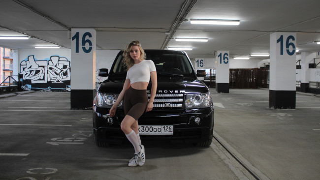 Обои картинки фото автомобили, -авто с девушками, land, rover, range