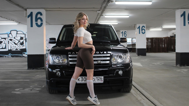 Обои картинки фото автомобили, -авто с девушками, land, rover, range