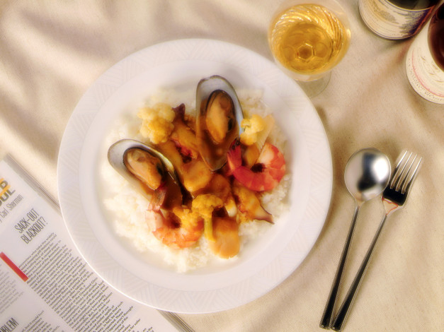 Обои картинки фото еда, рыбные, блюда, морепродуктами